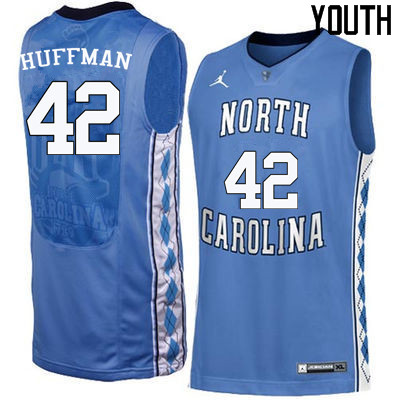 Youth #42 Brandon Huffman North Carolina Tar Heels College Basketball Jerseys Sale-Blue - Click Image to Close